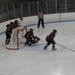 Verona Goalie Alex Jones Tracks the Puck
