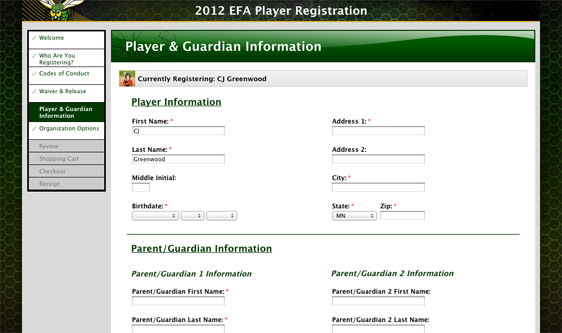 Sport Ngin Online Registration Customization