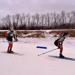 two Nordic skiers on the trail