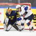Team USA plays against Sweden in the 2023 IIHF Under-18 Women's World Championship.