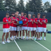 boys tennis team with section trophy
