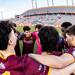 Players huddle before a game.