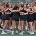 girls tennis team huddle