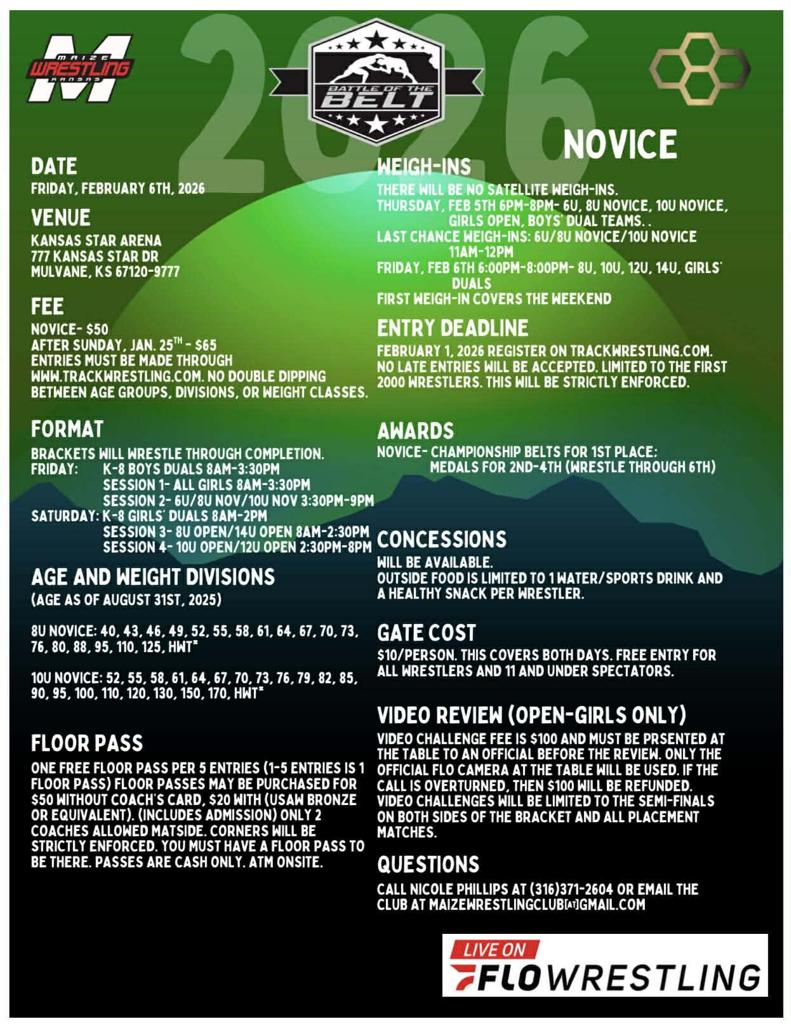 Battle of the Belt Novice Flyer