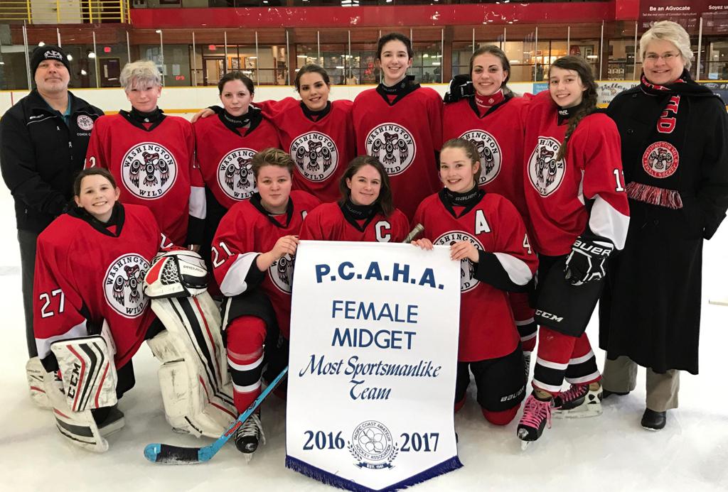 PCAHA Female Midget Most Sportsmanlike Team, 2016-2018