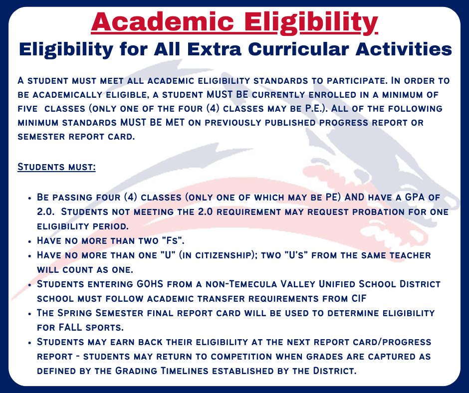 Academic Eligibility Academic Eligibility