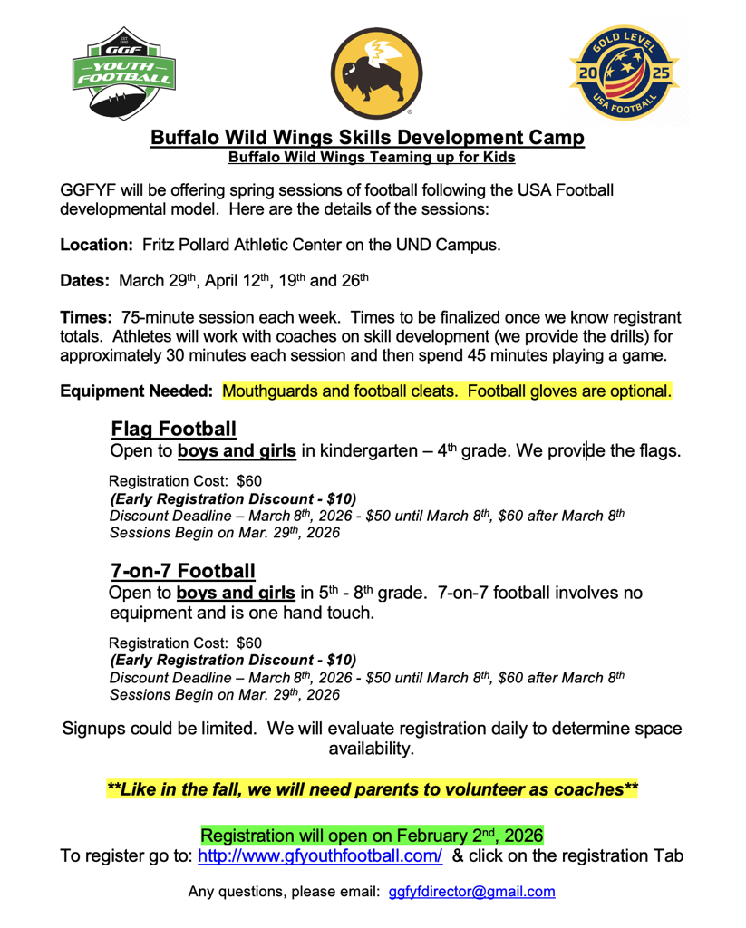 Registration will open on Monday, Feb. 2nd