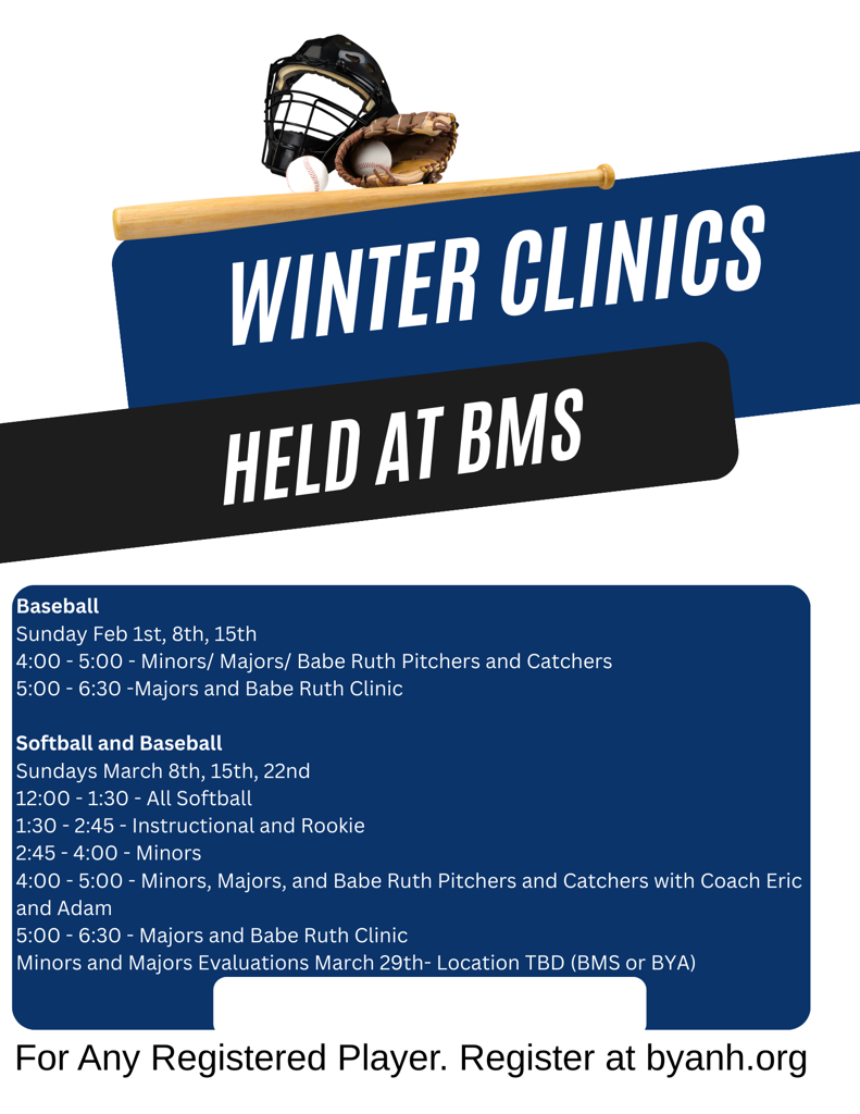 2026 Winter Clinic Times