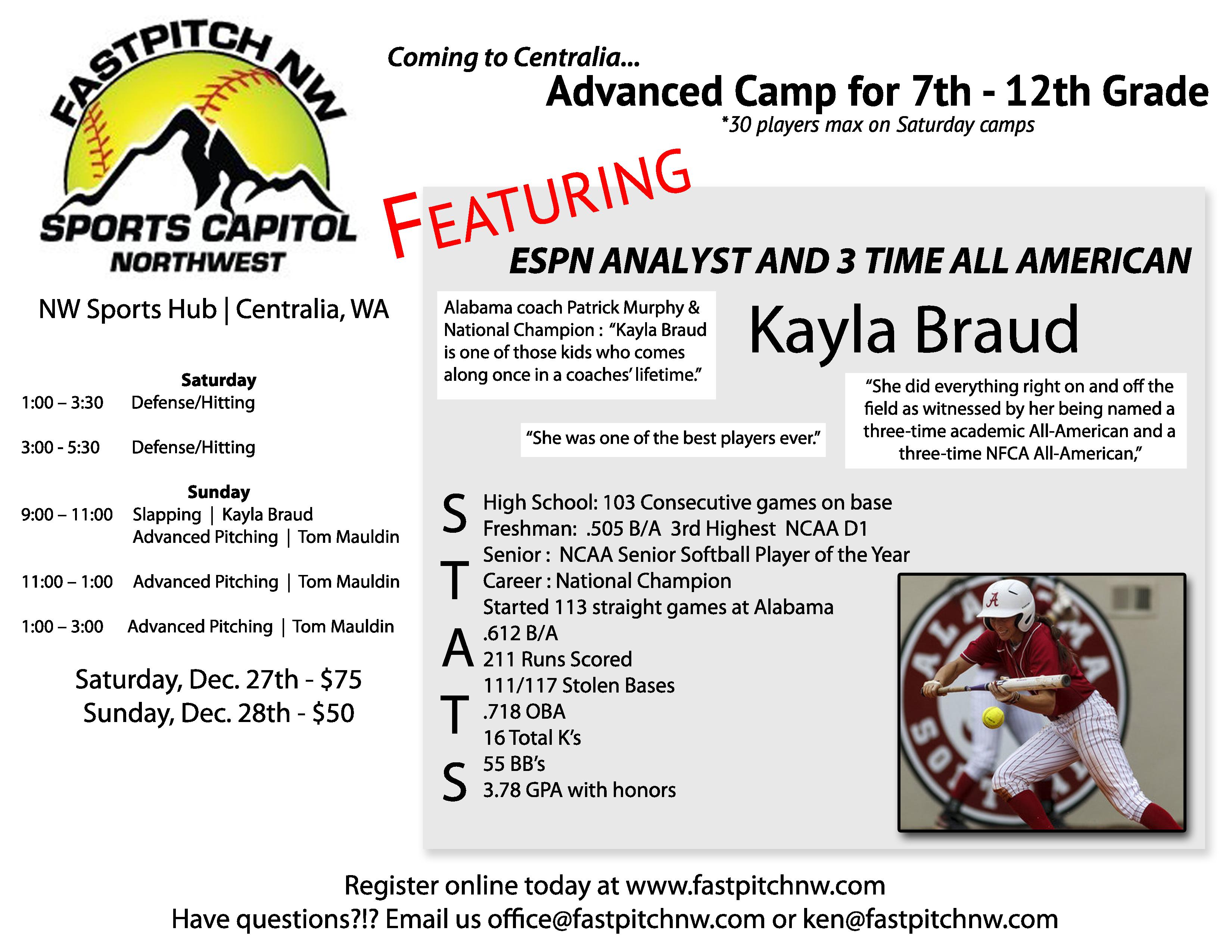 fastpitch nw softball camp flyer fastpitch softballs