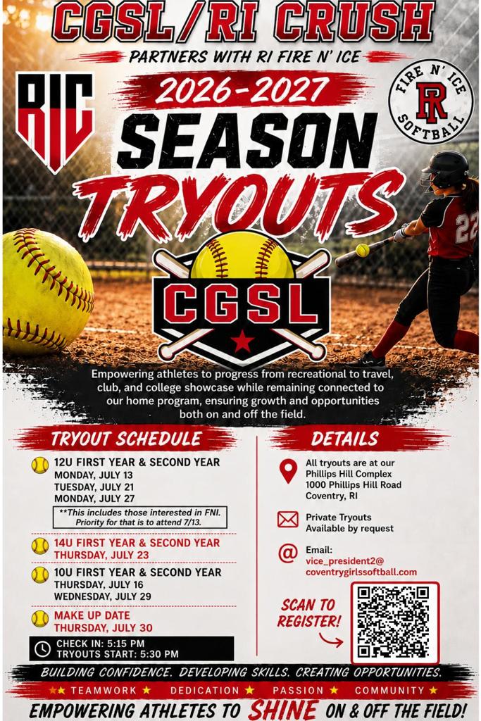 Coventry Girls Softball League & Rhode Island Crush