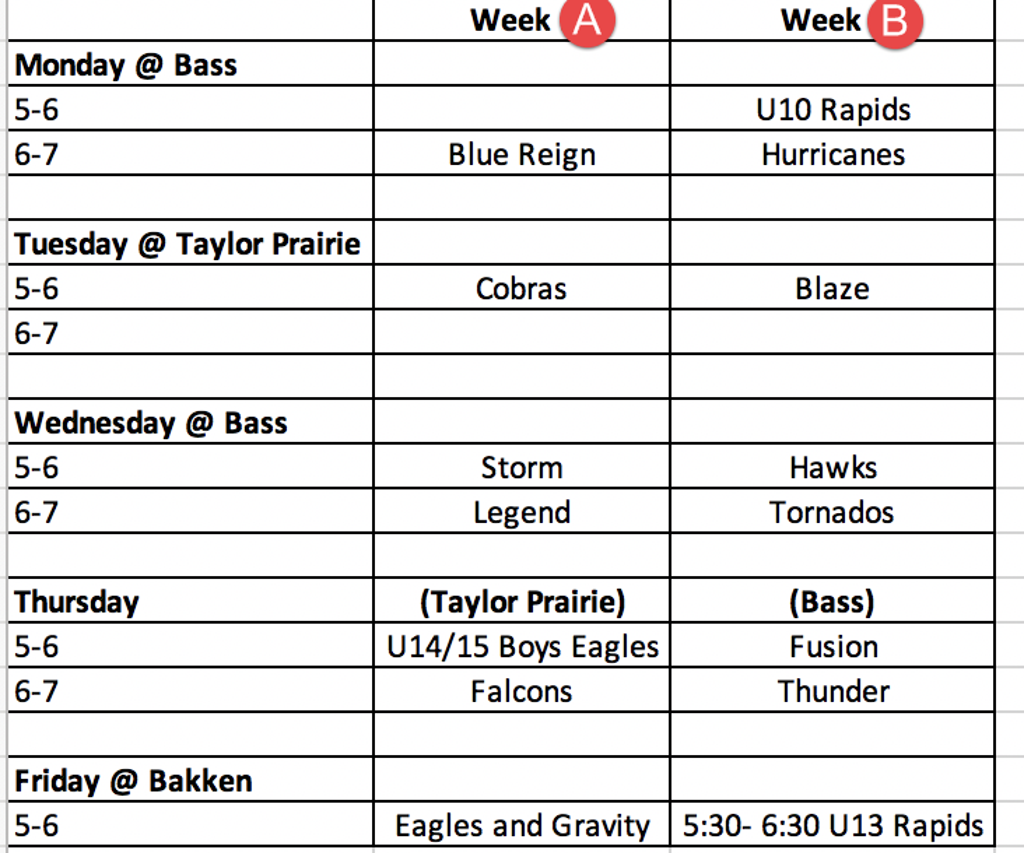 Challenger Schedule
