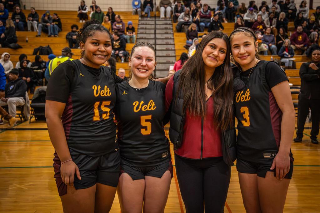 Individual banners for Minneapolis Roosevelt Girls Basketball Senior players