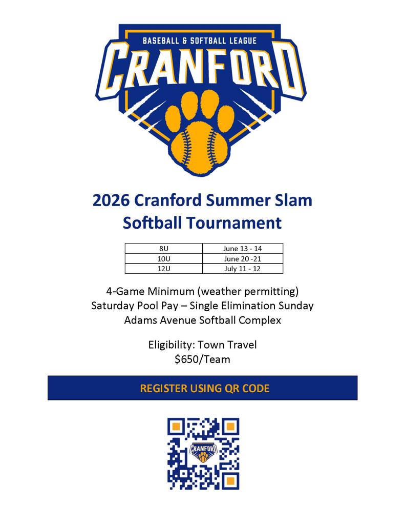 Cranford 2026 Summer Slam Softball Tournament