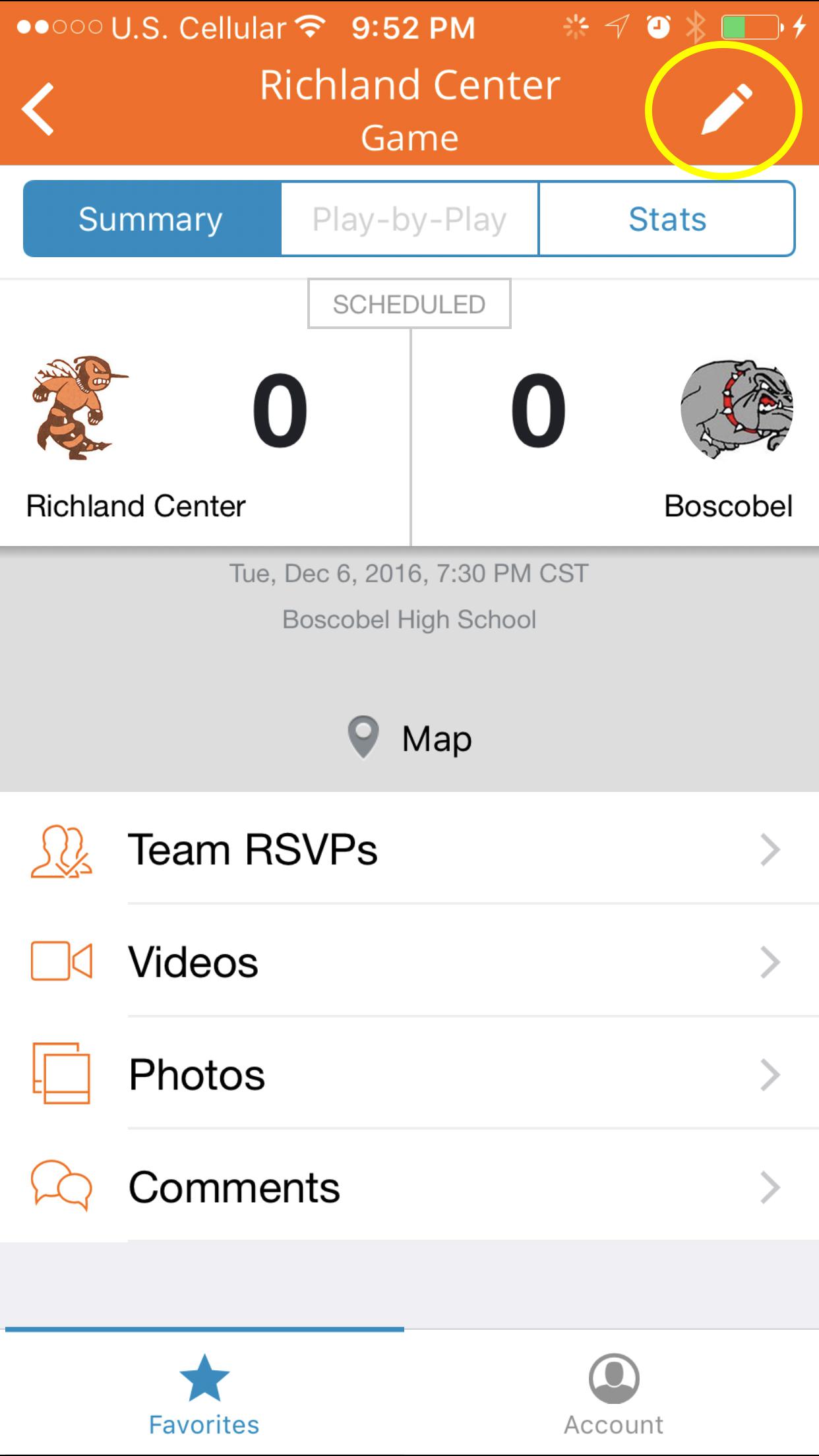Coach Tip Enter your final score quickly and easily from your phone right after the game