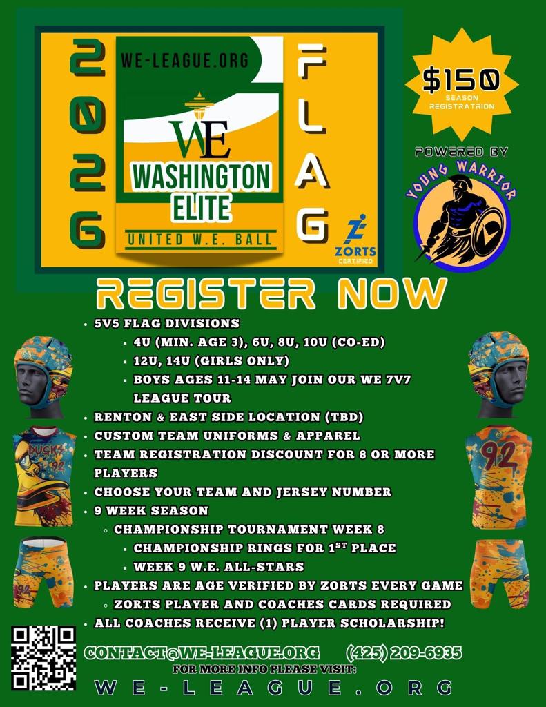 WE LEAGUE FLAG FOOTBALL SPRING 2026