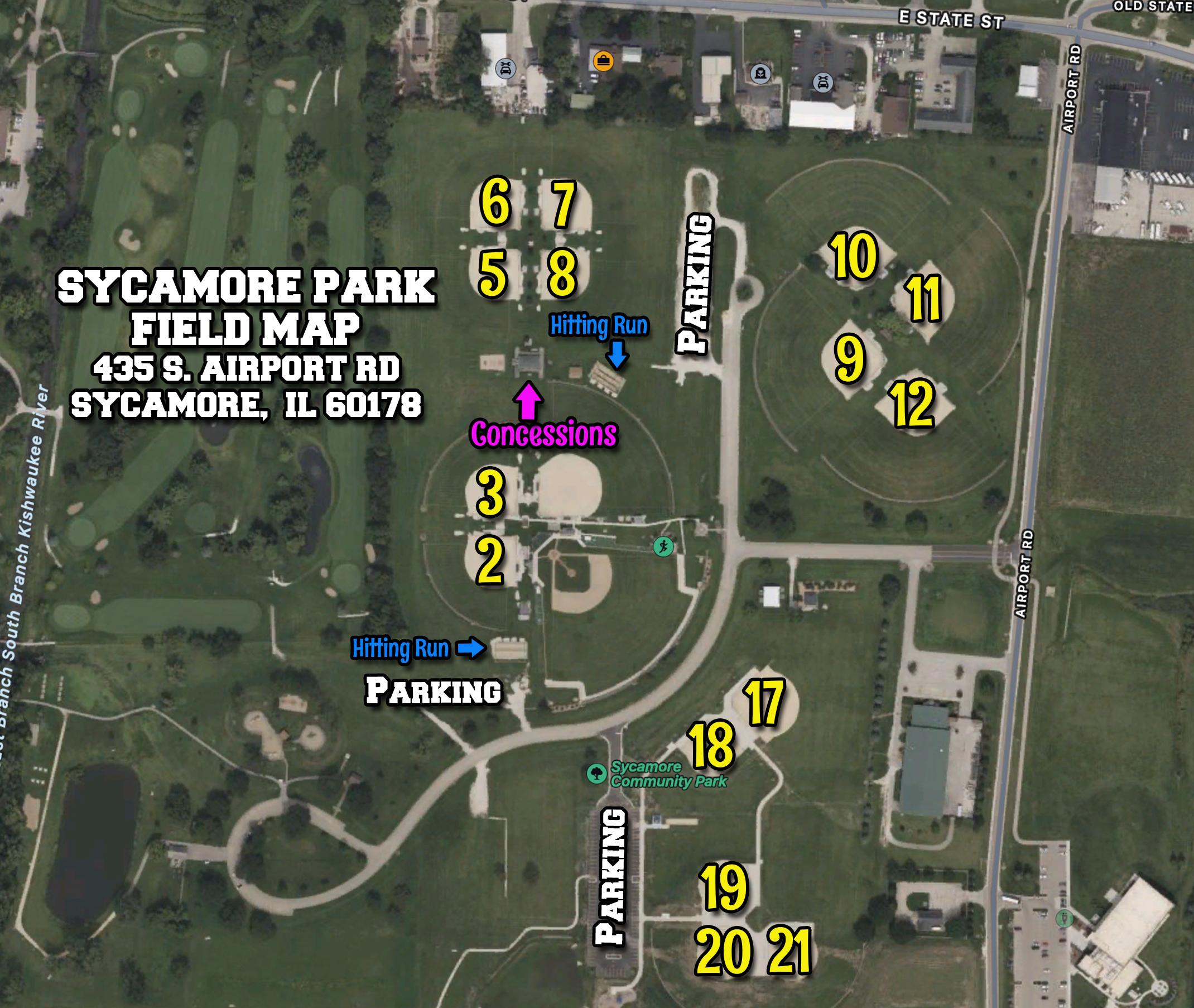 Sycamore Park Field Map Sycamore Park Field Map 