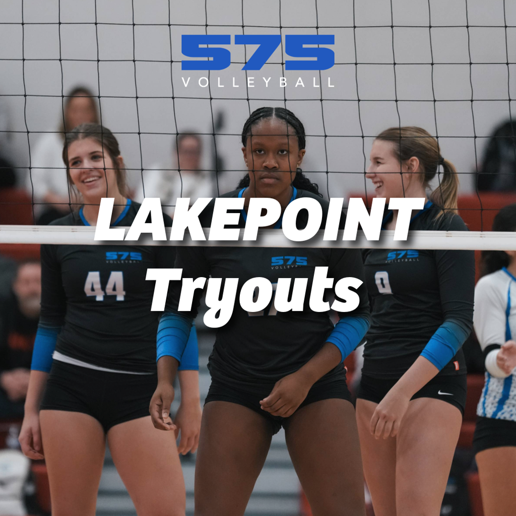 575 Volleyball club tryouts page for our Lakepoint Sports Complex volleyball location.