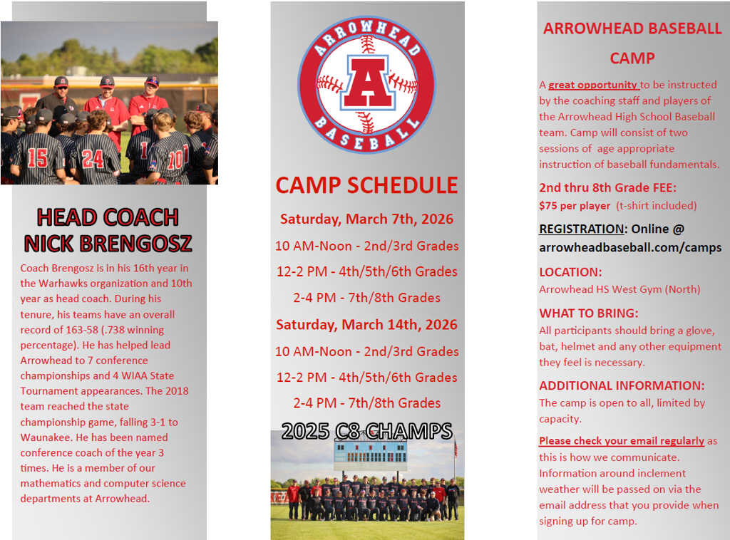 Arrowhead Baseball Camp 2026