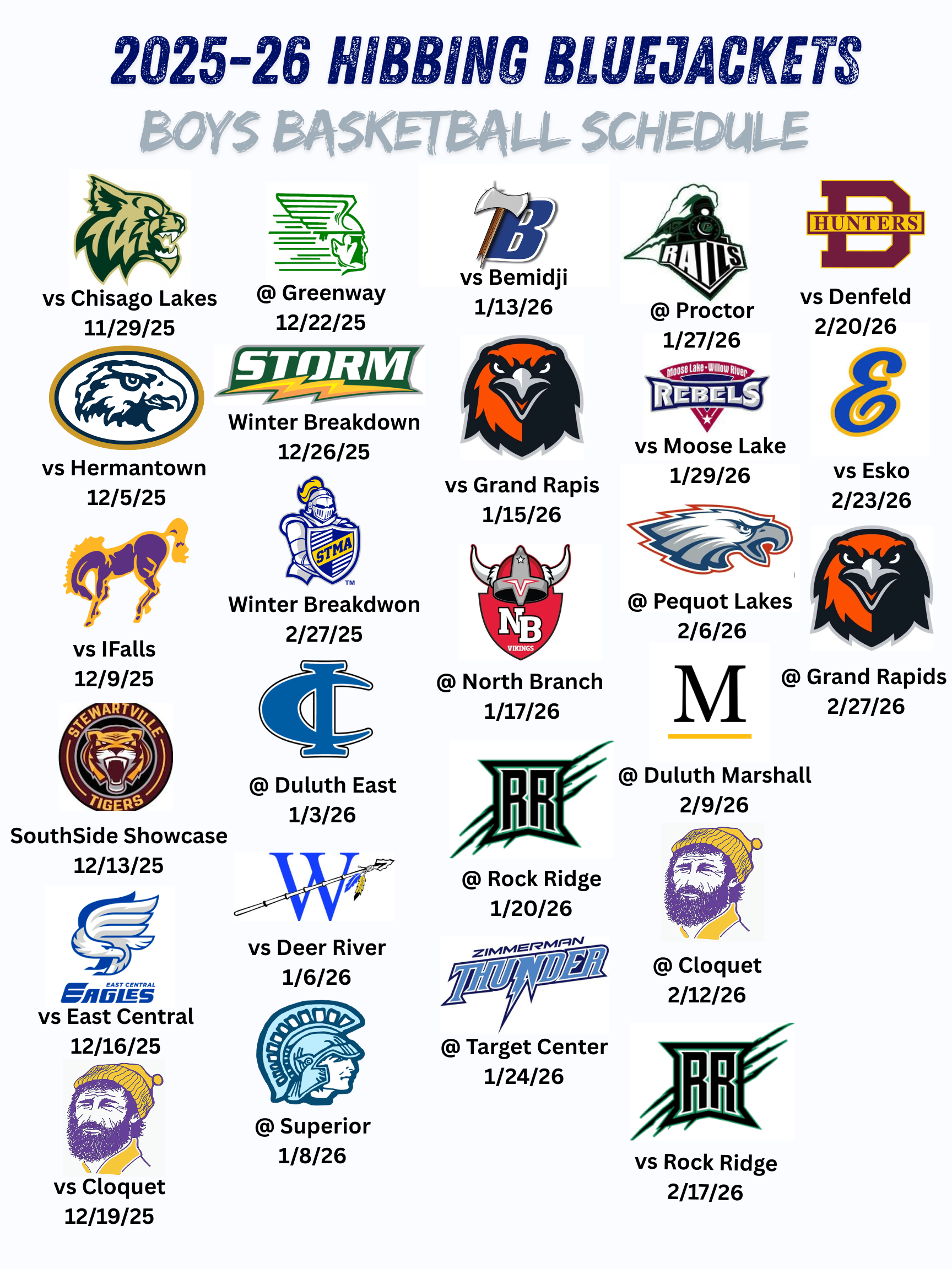 Hibbing Boys Basketball Calendar, image size:1728x2304